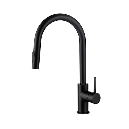 Kibi Circular Single Handle Pull Down Kitchen Faucet KKF2013MB